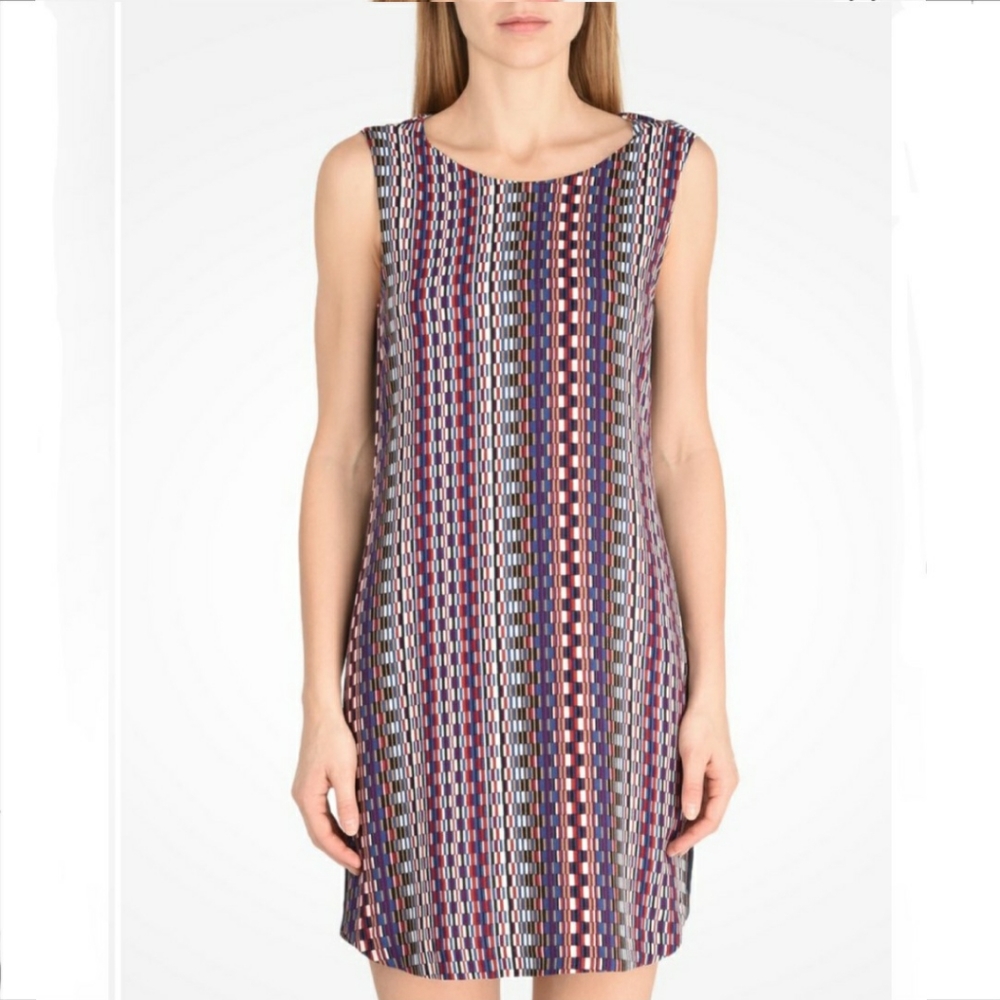Armani Exchange Dress Blue Mini Shift Cross Back